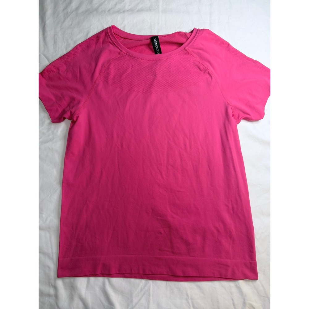 Mondetta Pink Seamless Activewear Top Womens Medium Short Sleeve Athletic Shirt